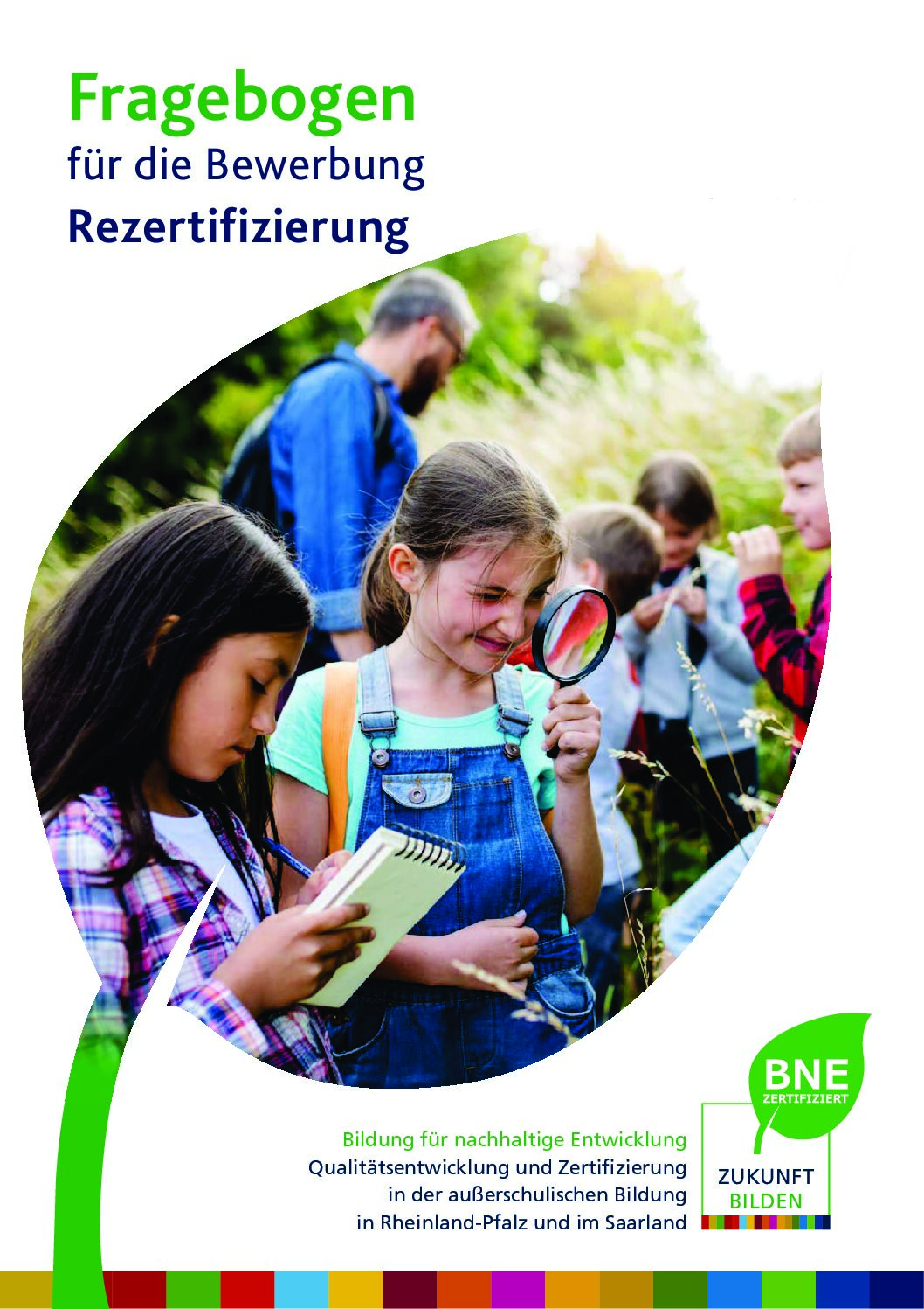 Titelseite Fragebogen für die Bewerbung - BNE Rheinland-Pfalz und Saarland